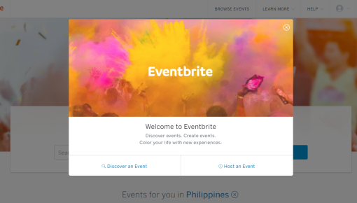 eventbrite onboarding modal