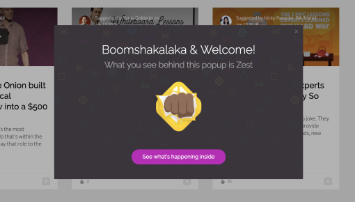 Zest Welcome Modal