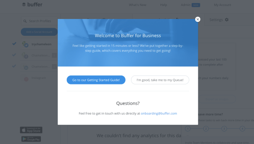 buffer product tour modal