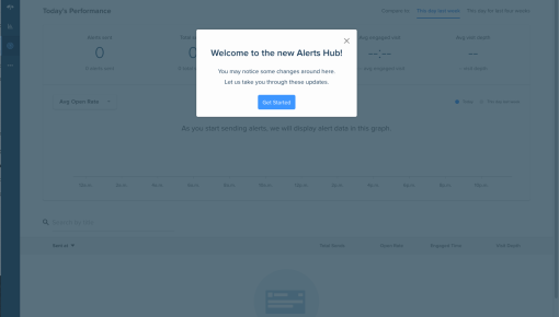 The opening step of a Chartbeat product tour announcing a redesigned interface