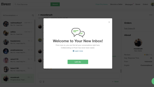 Fiverr Feature Redesign Modal