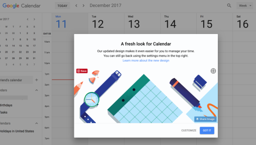 google calendar rebrand announcement