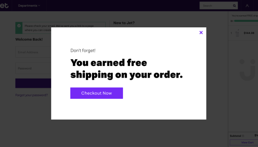 Jet Cart Abandonment Modal