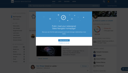 LinkedIn Design Change Modal