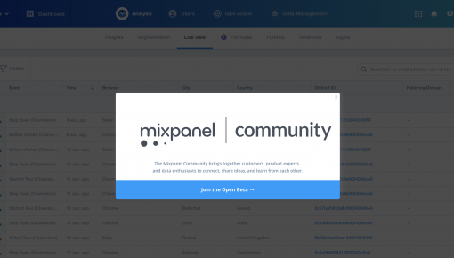 Mixpanel Beta Invite Promotion