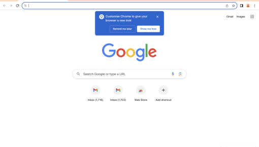 A Google Chrome announcement prompting users to personalize the browser's appearance.