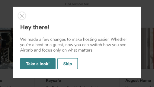 airbnb design change modal