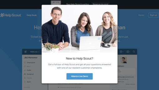 help scout demo modal