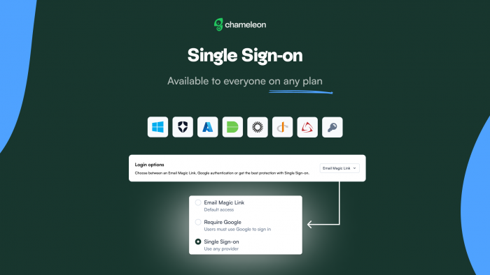 Chameleon's Single Sign-on integration providers and login options